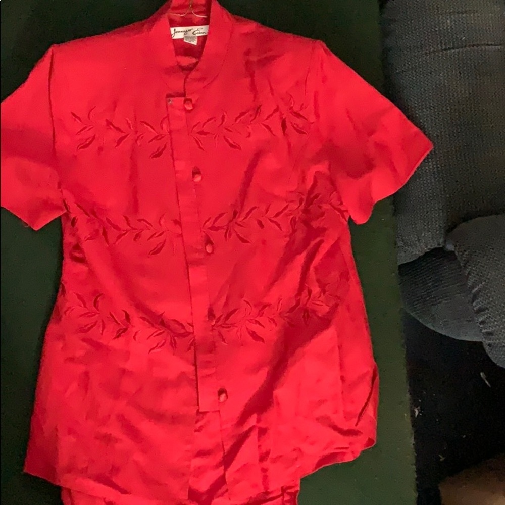 Asian-inspired two-piece outfit. Vintage, s14 pant